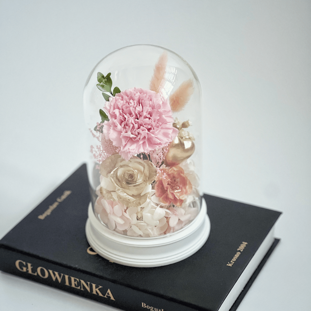 永生康乃馨玻璃盅拍拍燈