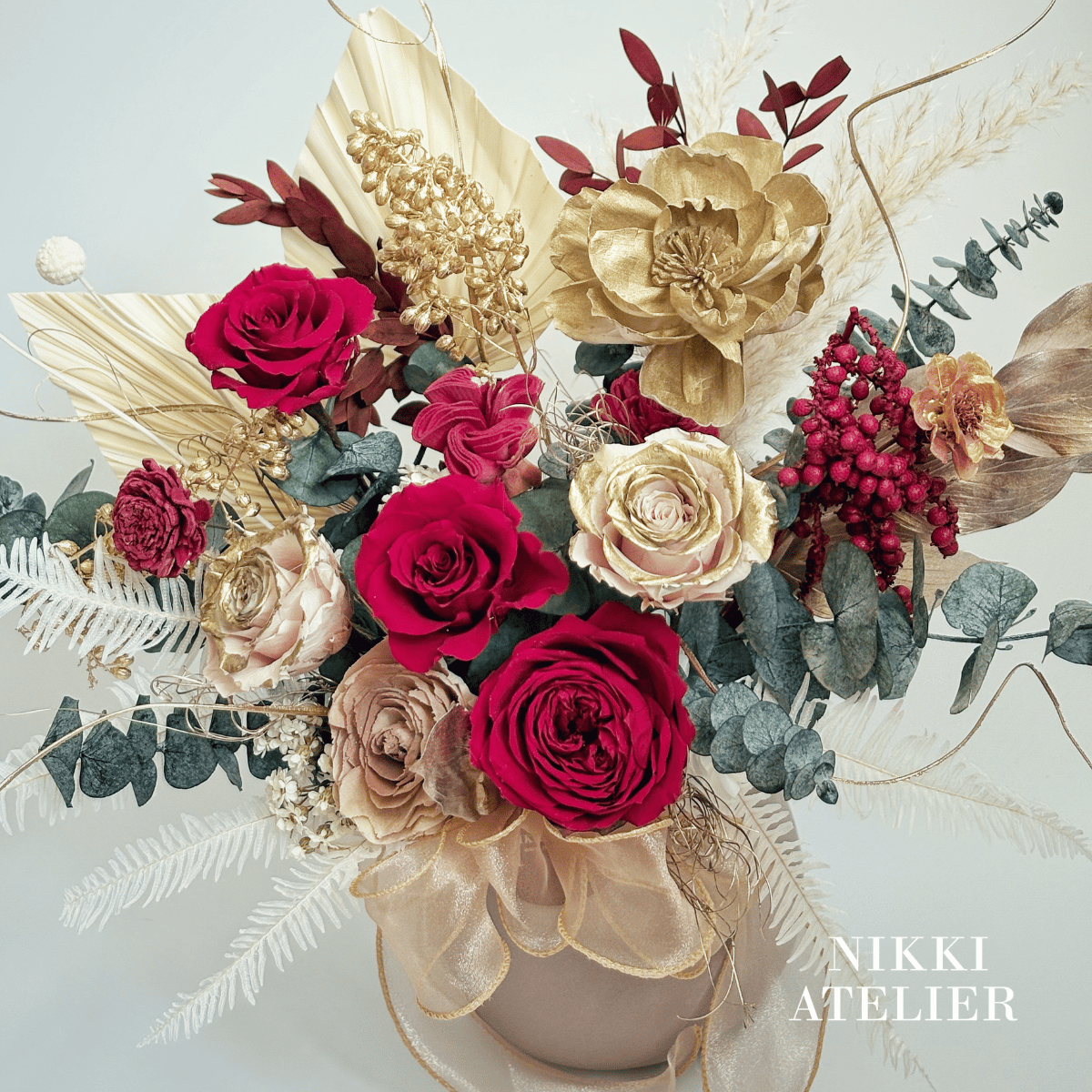 錦繡華年永生玫瑰盆花(中型)