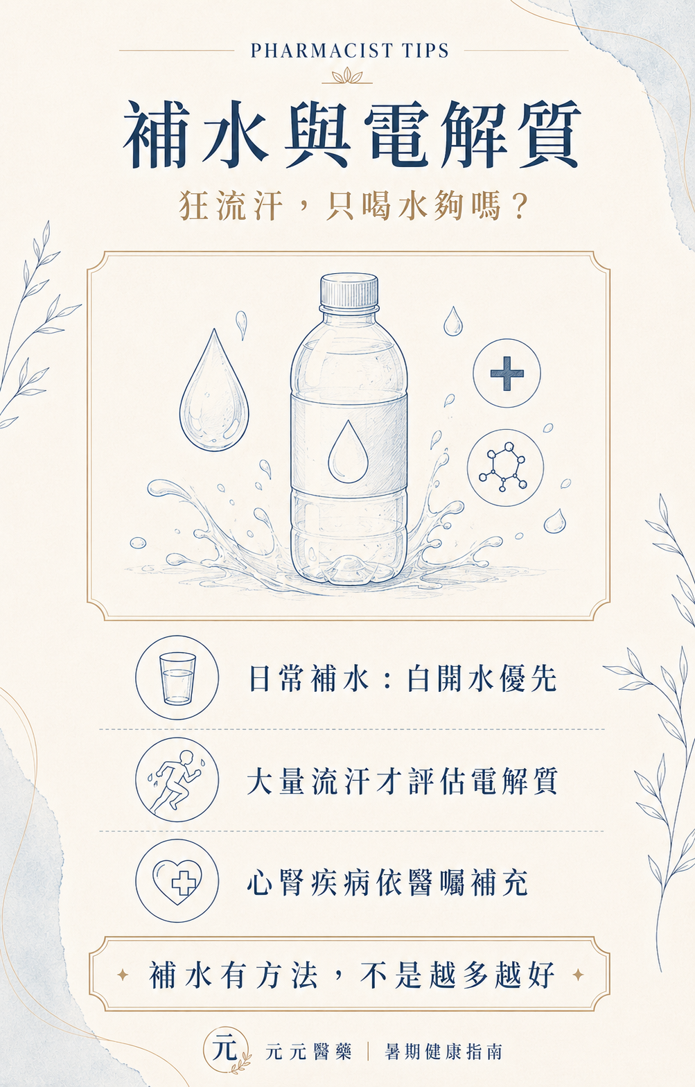 白開水、電解質飲品該怎麼選