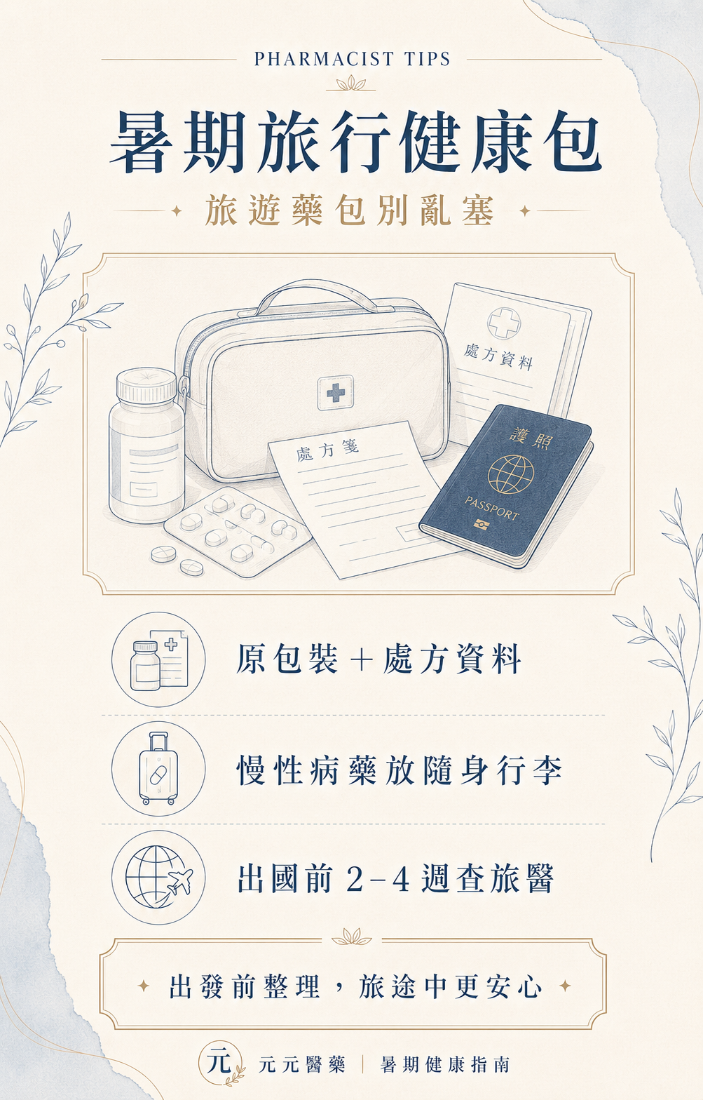 旅行健康包怎麼準備？