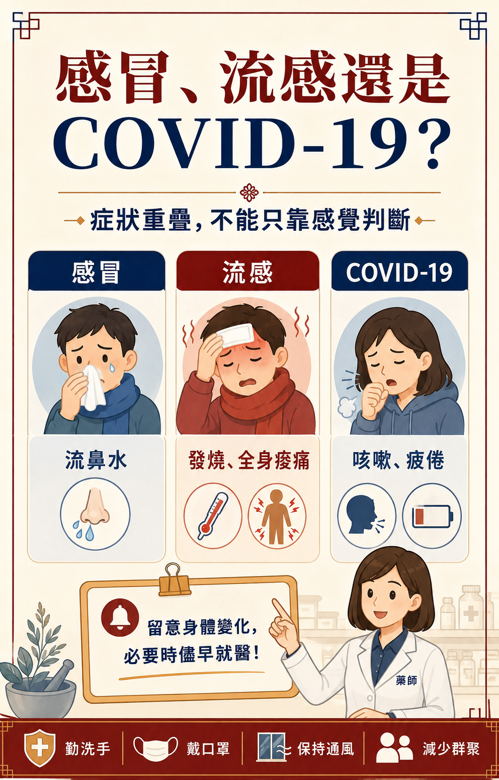 新冠疫情升溫｜感冒、流感還是 COVID-19？症狀、快篩與就醫警訊