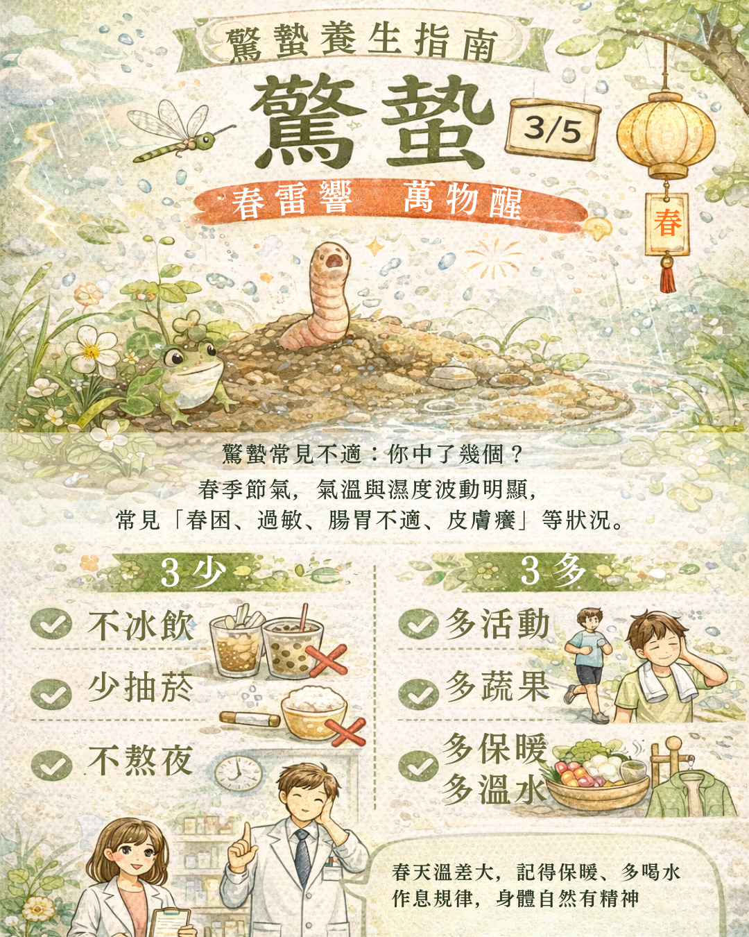 換季忽冷忽熱｜驚蟄｜春雷響，萬物醒