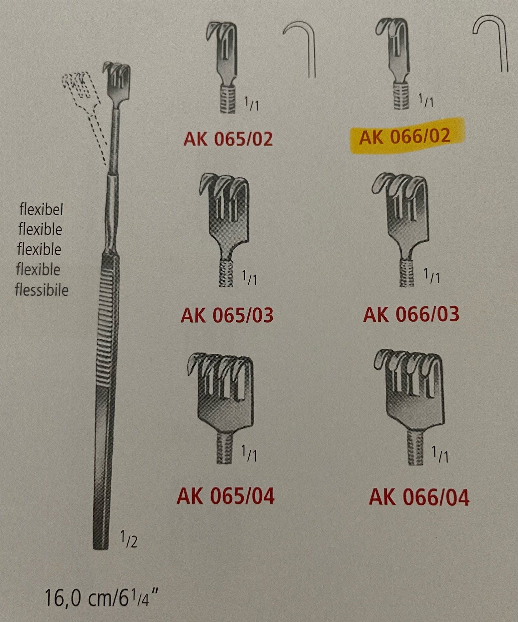 RETRACTOR BLUNT FLEX.2/3 PRONGS