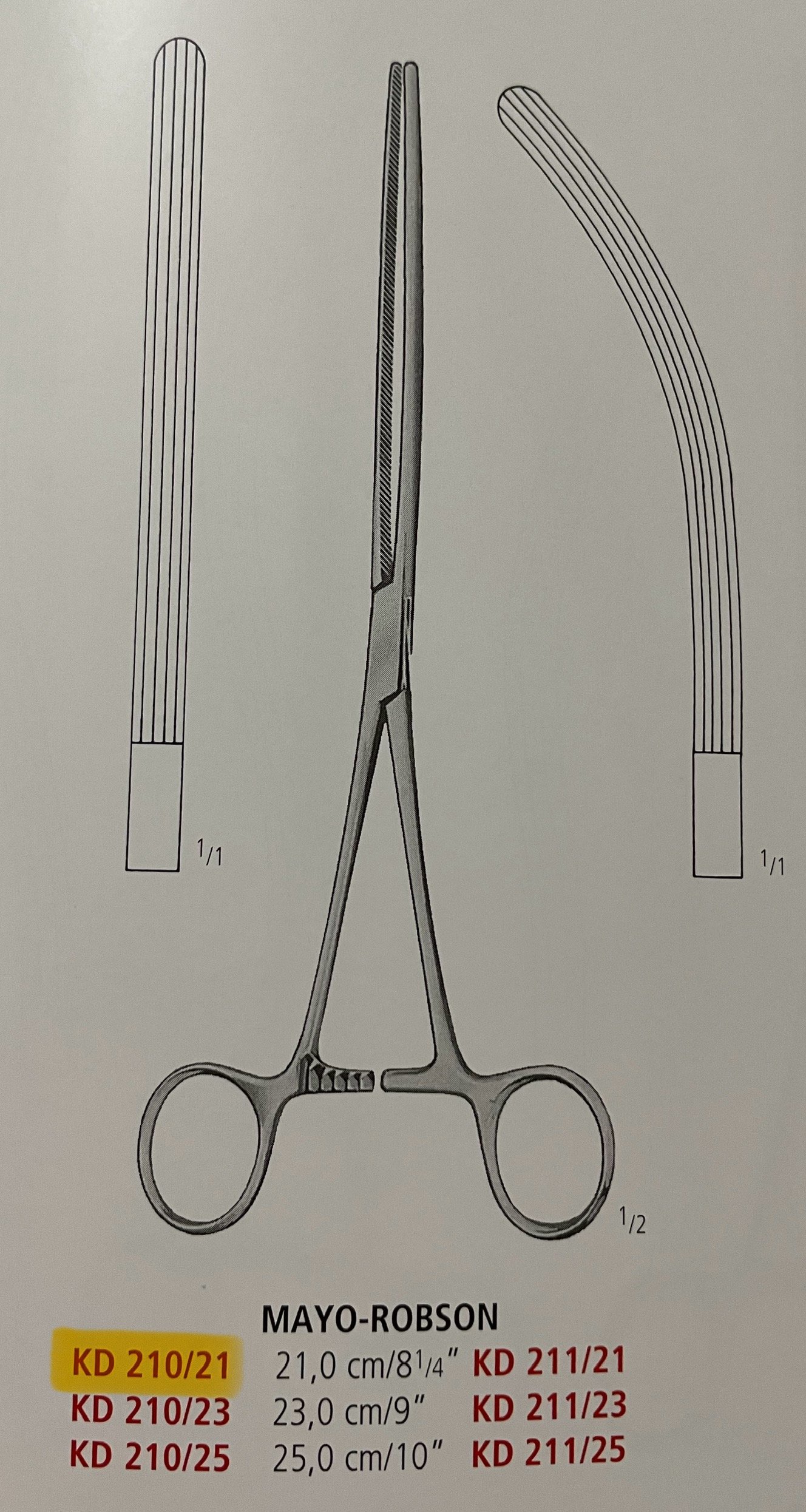 MAYO-ROBSON INTEST.CLAMP STR/FCPS CVD 21,0CM