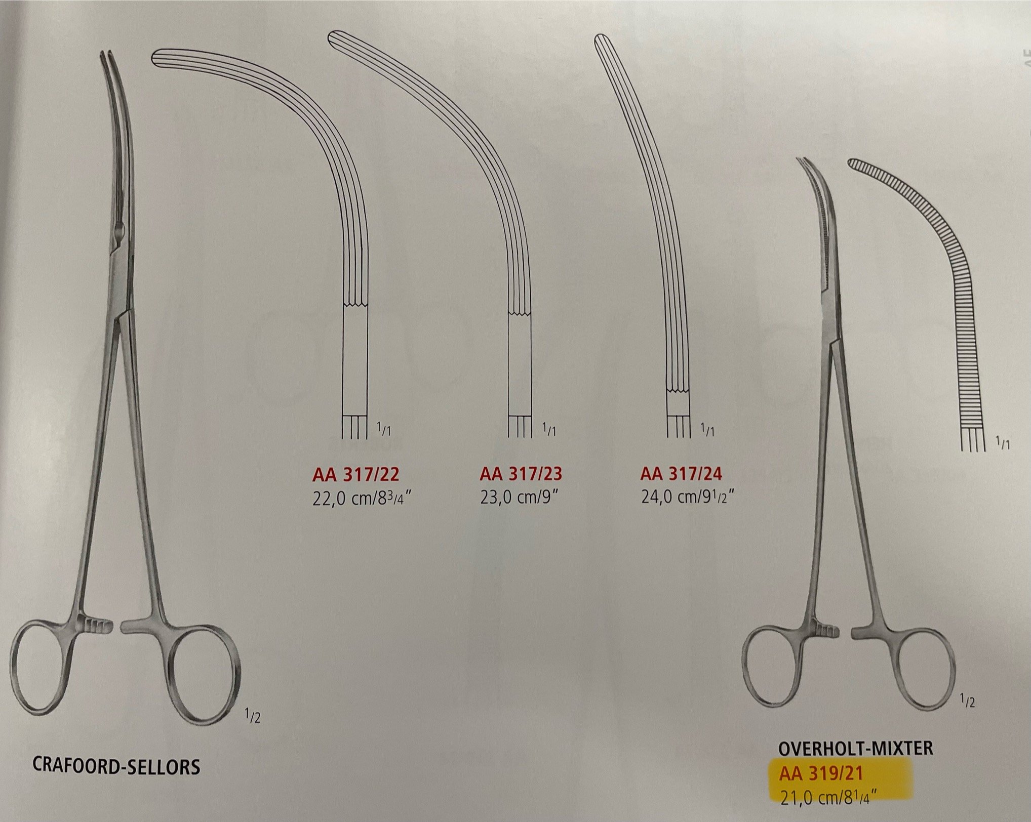 CRAFOORD-SELLORS BRONCHUS/OVERHOLT-MIXTER FORCEPS