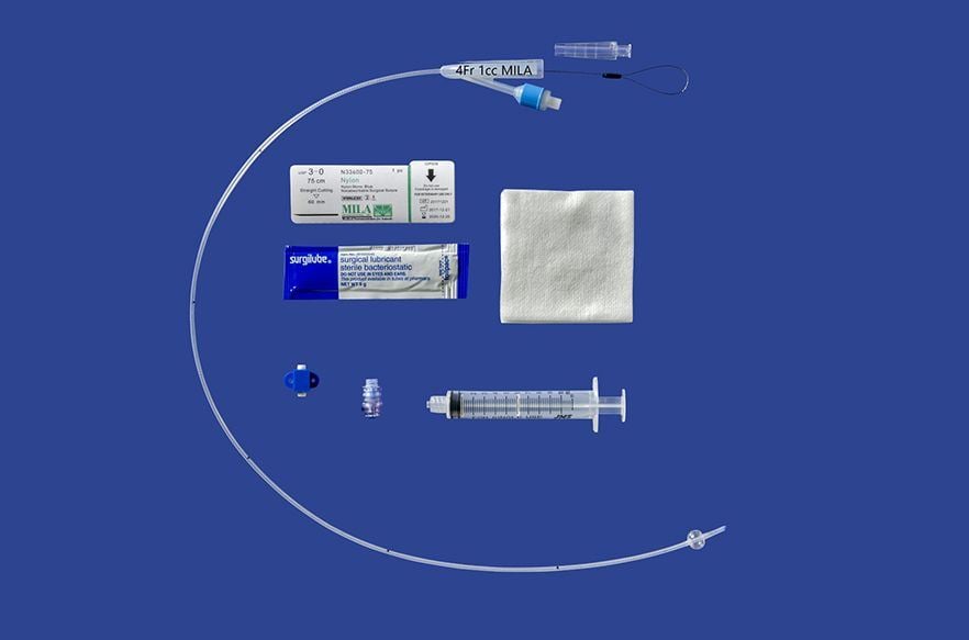 Foley Urinary Catheters with Wire Stylet in a Procedure Kit