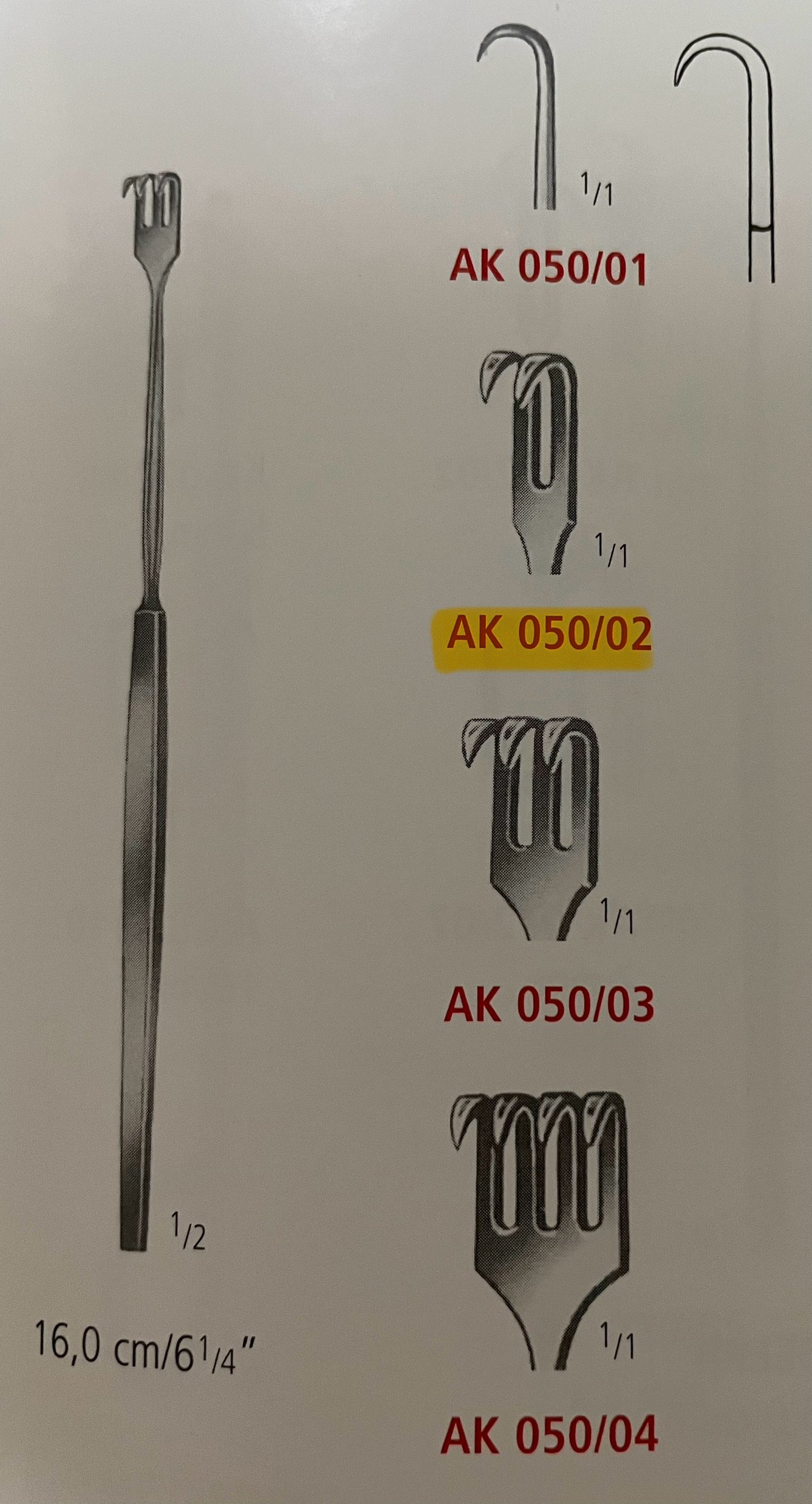 RETRACTOR SHARP 2 PRONGS 16.0 CM