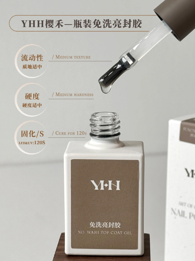 櫻禾｜免洗亮封甲油-方瓶15ml
