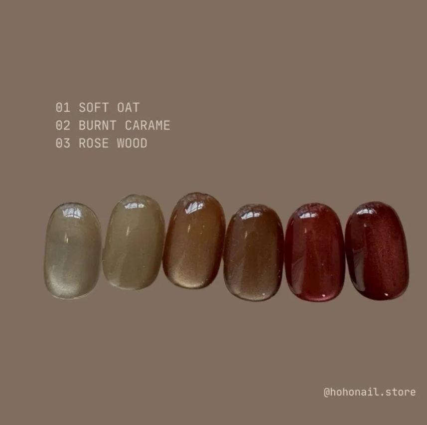 HOHONAIL｜Soft Wood Latte 貓眼柔木拿鐵系（A01-A03）