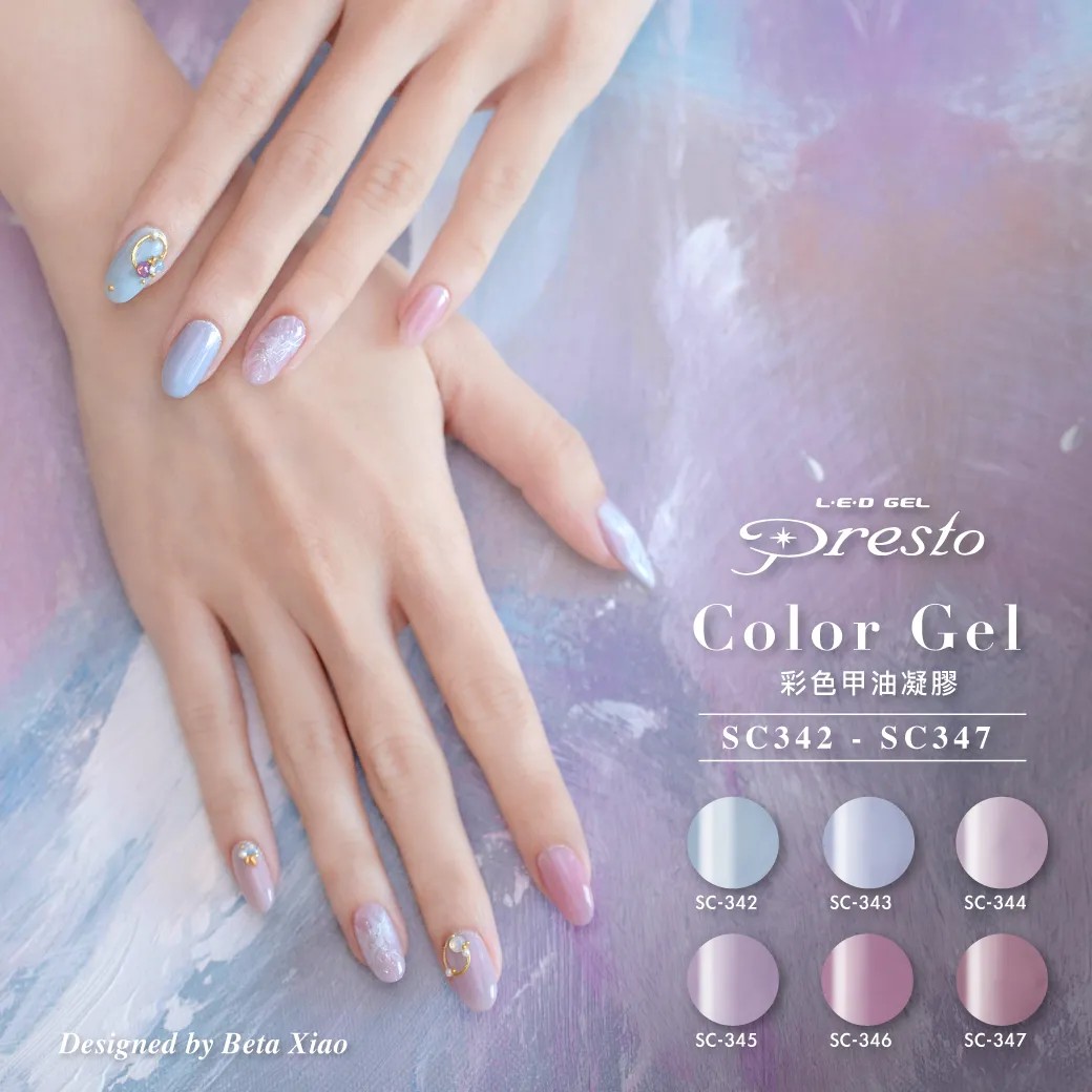 PRESTO｜彩色甲油凝膠（S342-S347）10g