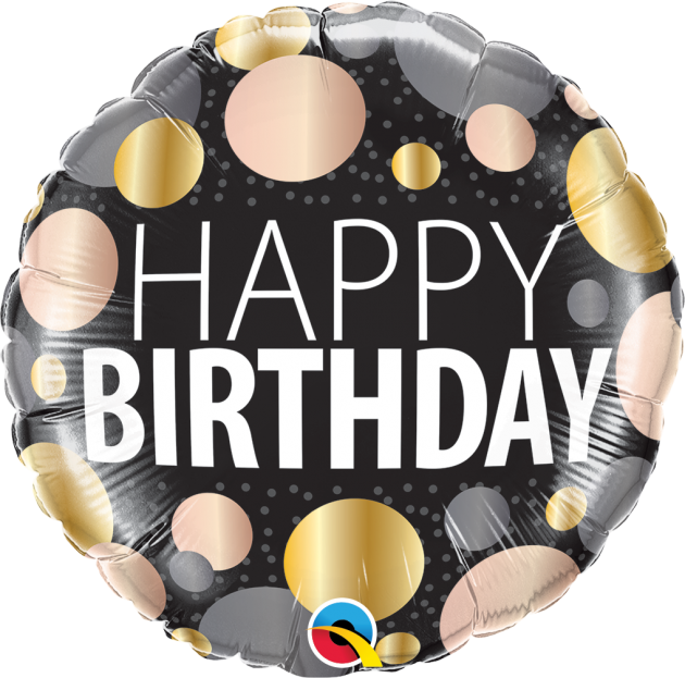 18吋 質感圓點生日快樂