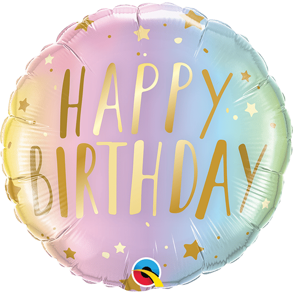 18吋 粉彩星星生日快樂