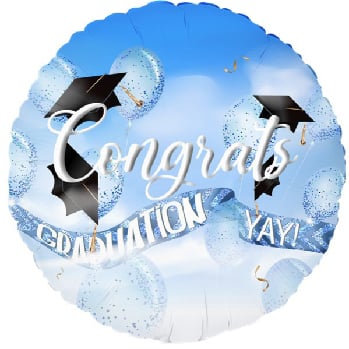 藍色氣球畢業帽