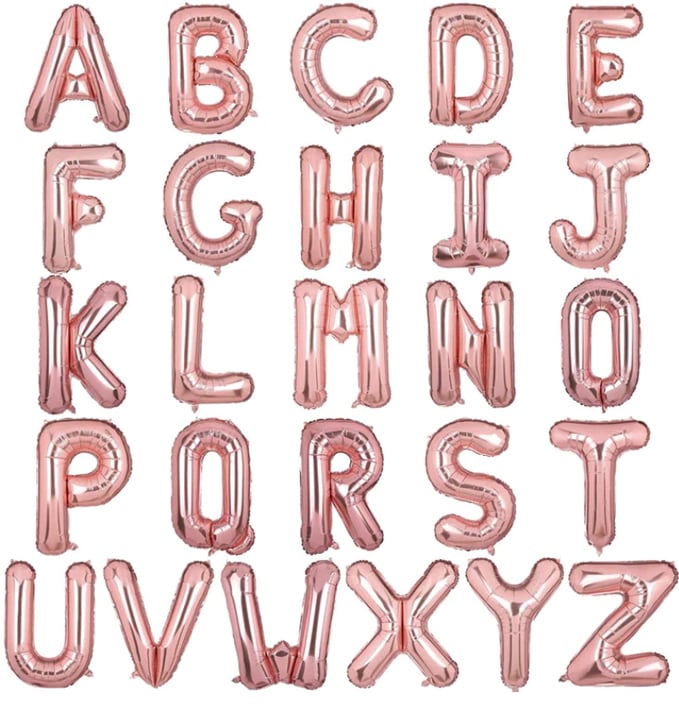 16吋 玫瑰金色字母