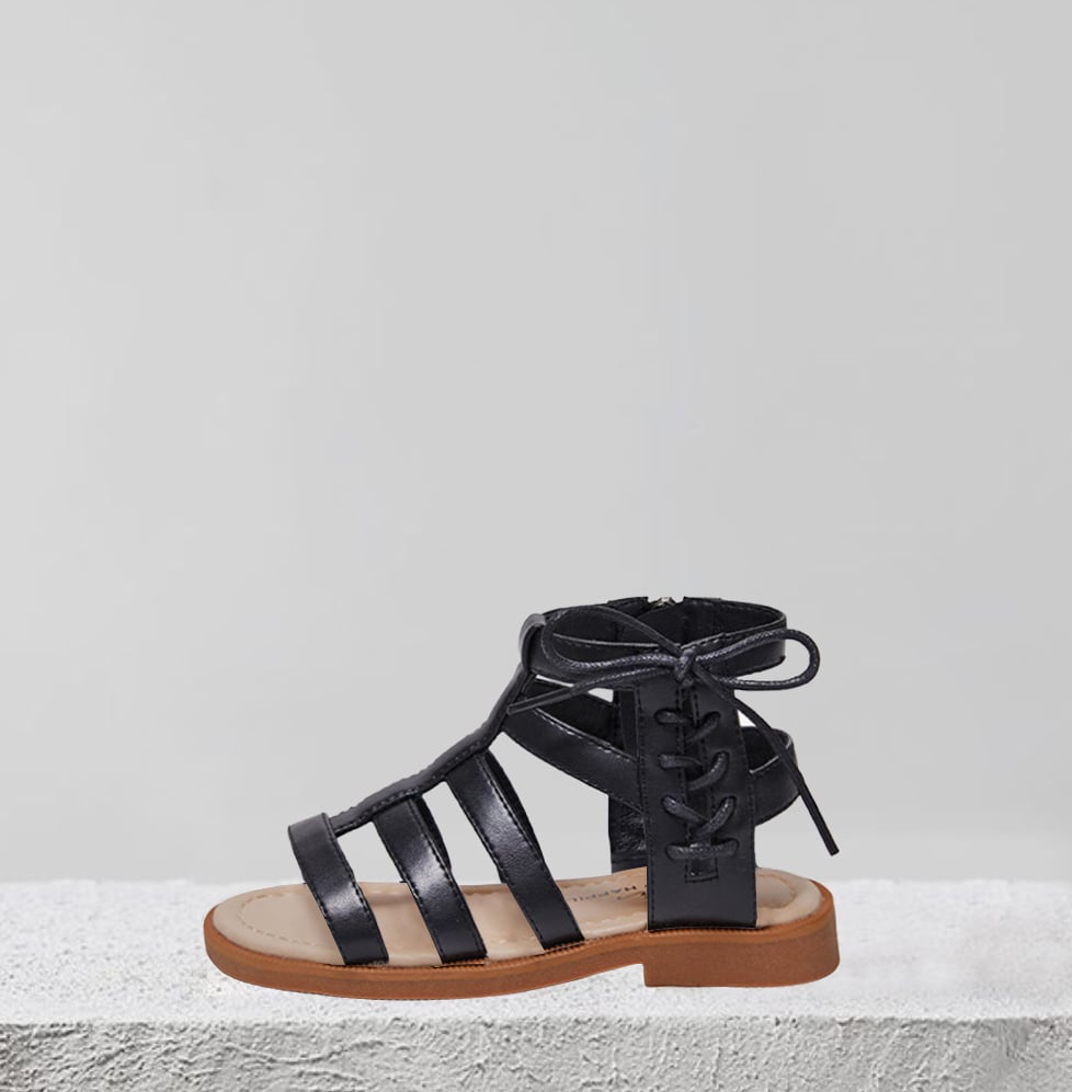 BellaVara春夏季新款百搭羅馬公主涼鞋-黑