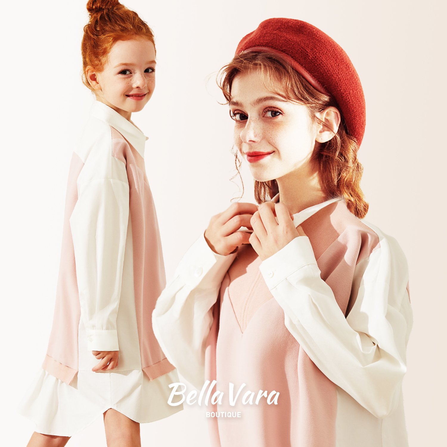 BellaVara 時尚清新學院風親子連身裙