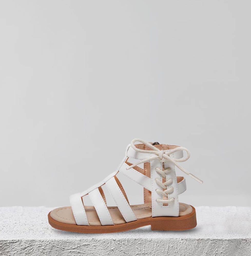 BellaVara春夏季新款百搭羅馬公主涼鞋-白