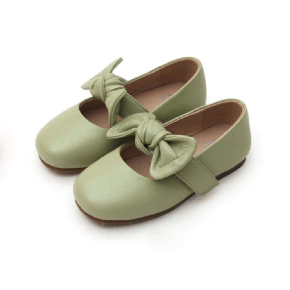 BellaVara春夏款馬卡龍小清新蝴蝶結鞋履-青翠綠