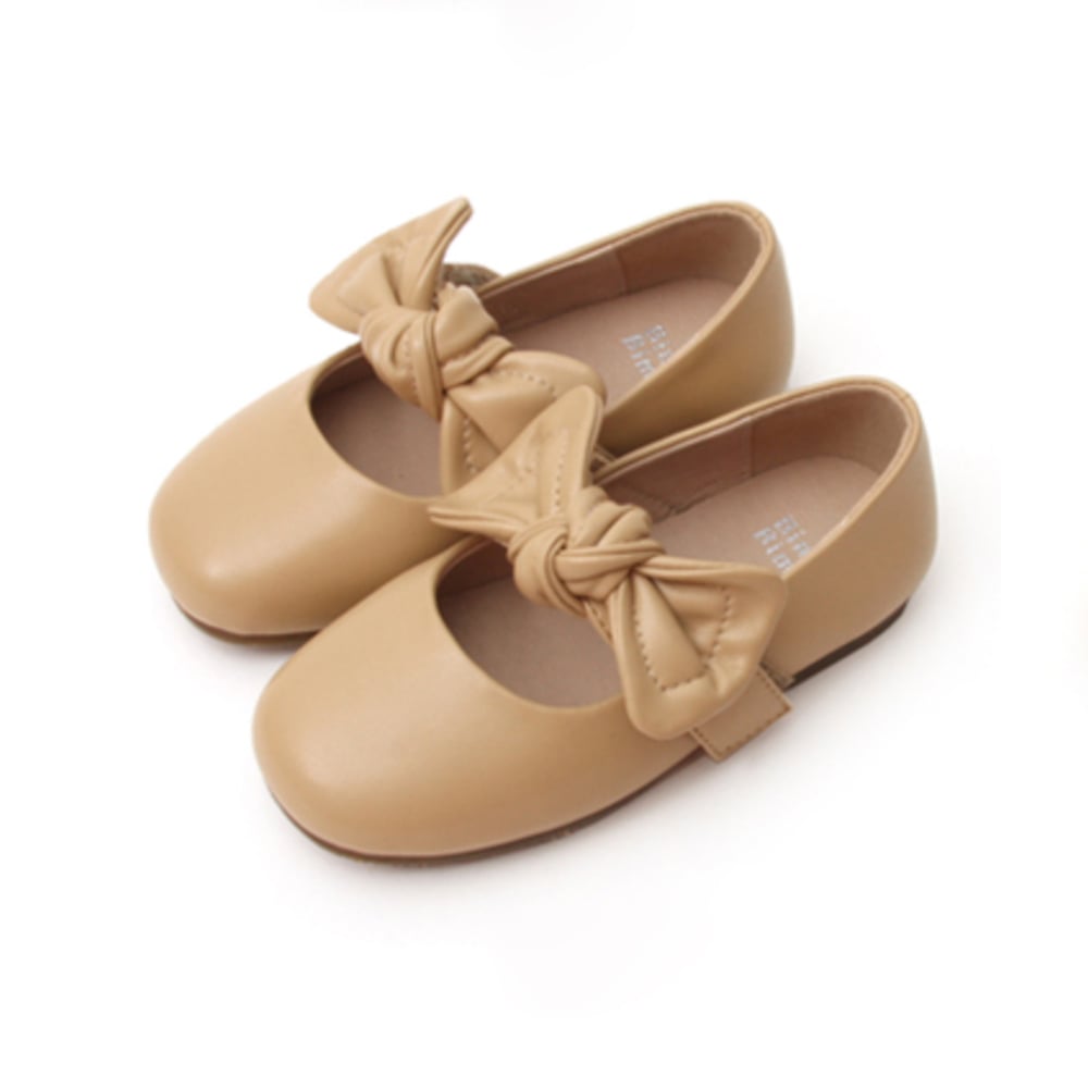 BellaVara春夏款馬卡龍小清新蝴蝶結鞋履-奶茶