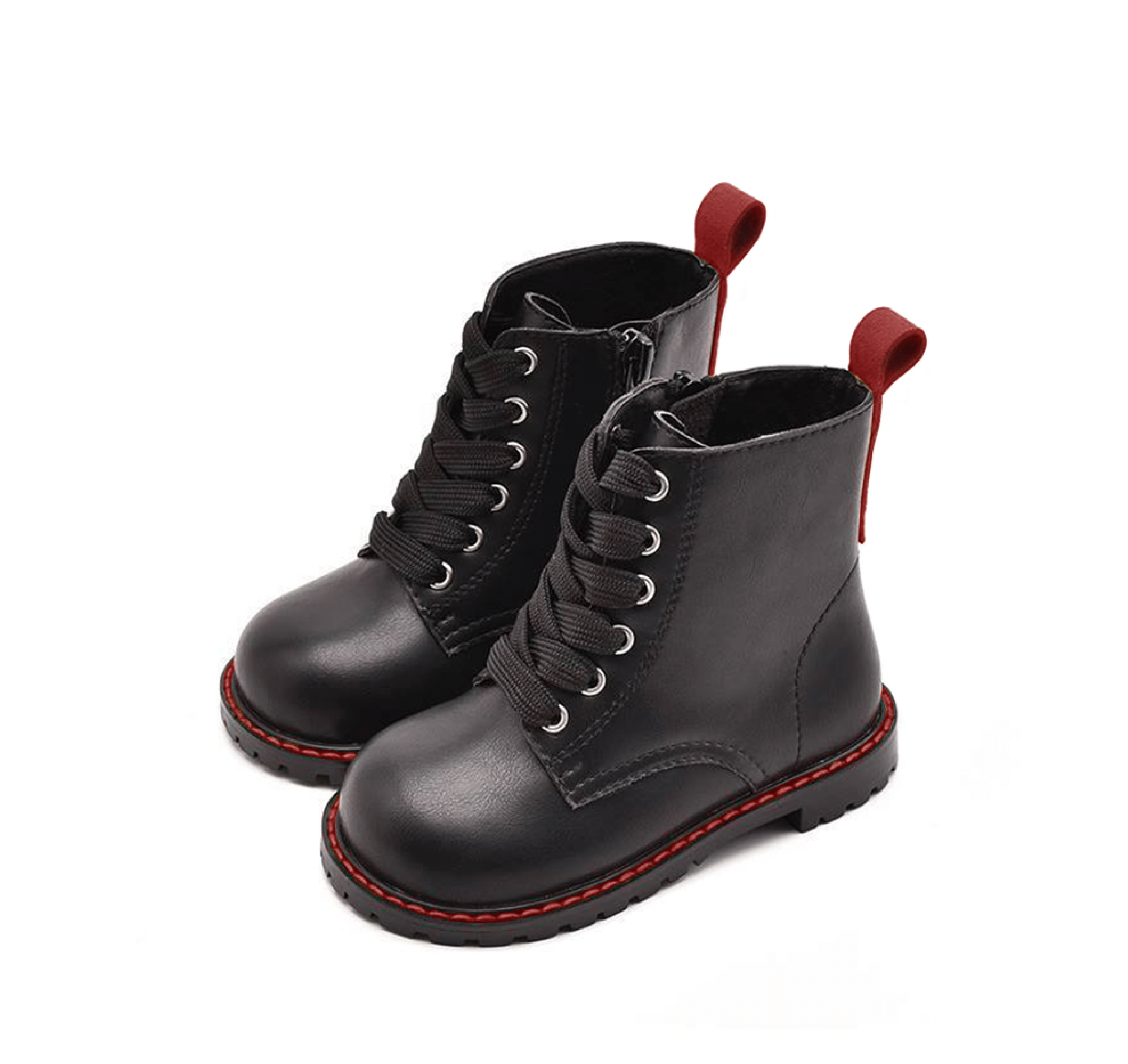 BellaVara 輕量化兒童六孔復古靴-黑