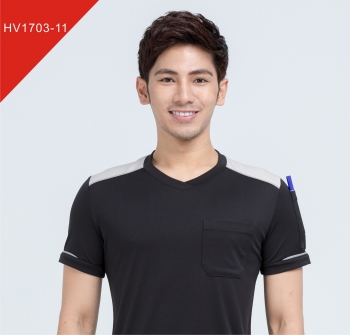 3M反光短袖吸排v領衫