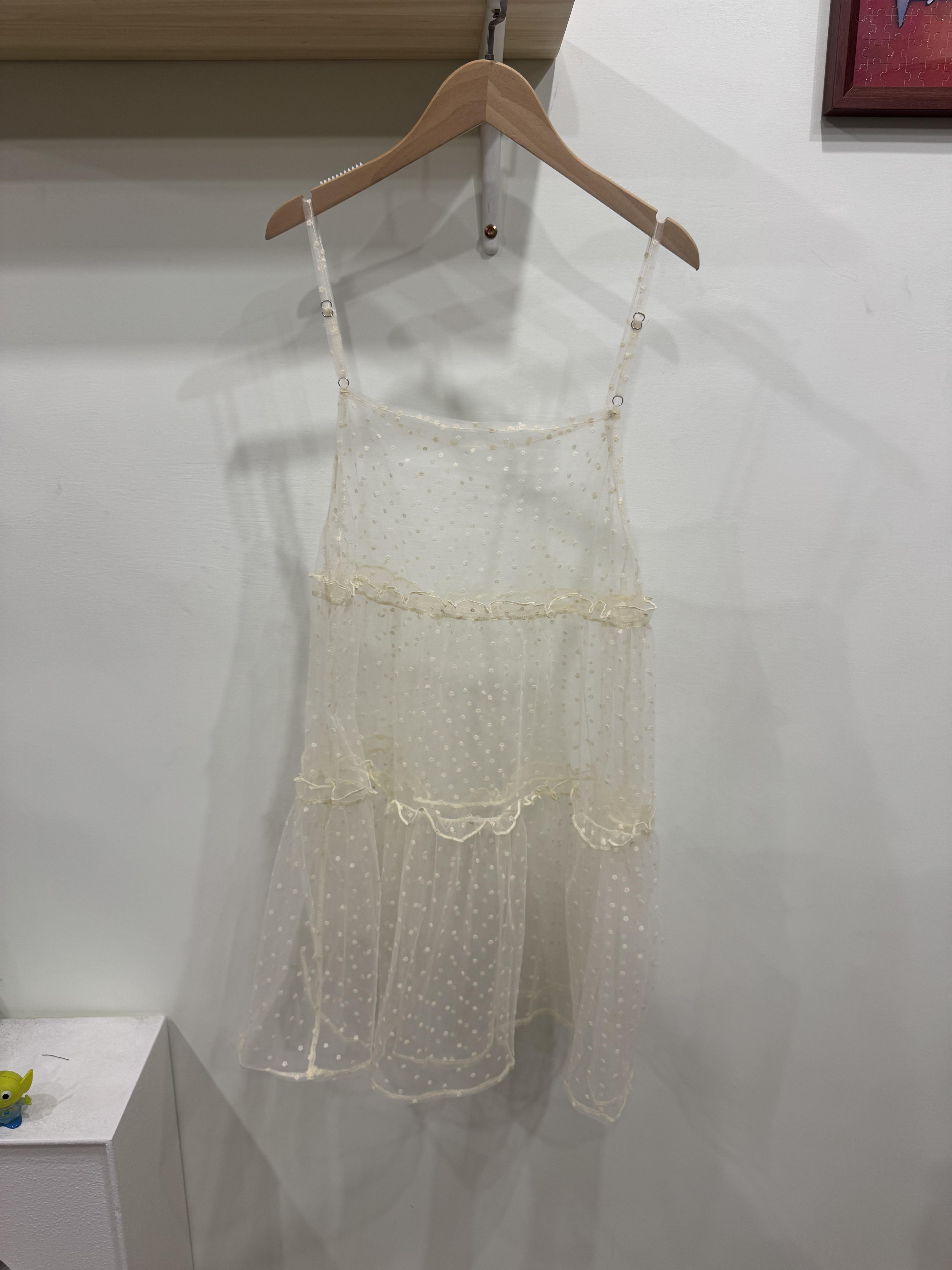 小花透紗背心洋