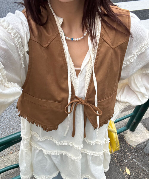 蕾絲牛仔很忙背心