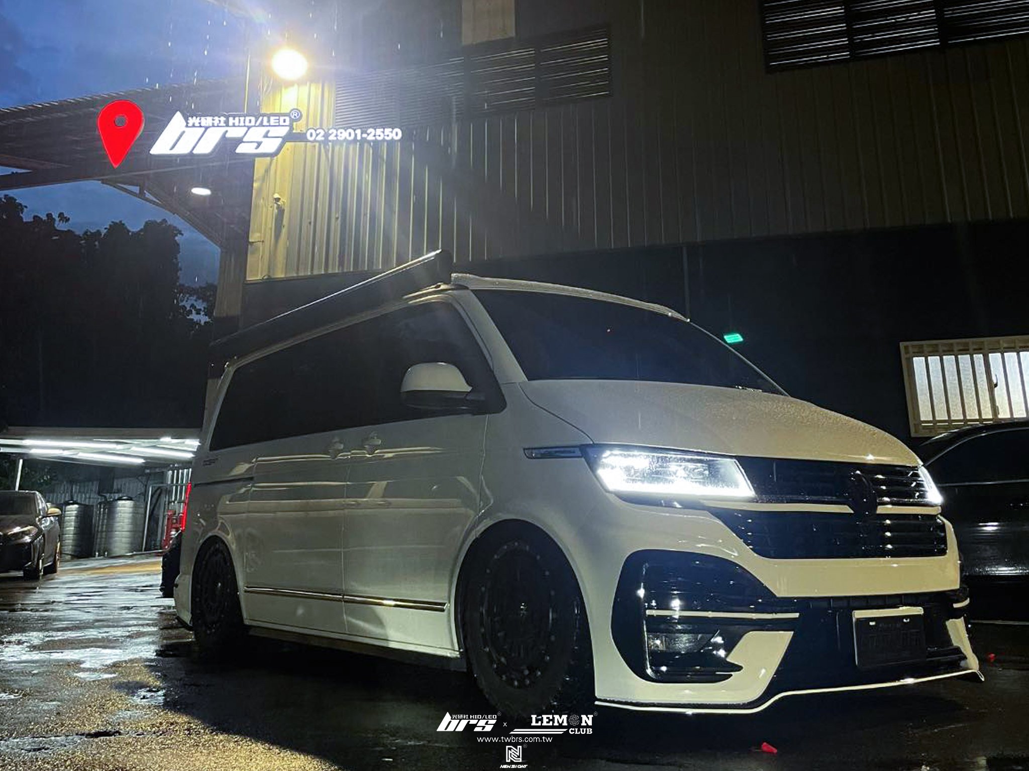 Volkswagen T6.1 Ocean 加州海洋號 安裝 Feelair氣壓避震器+前後LV-R空力套件+英國風尾翼+英國風梯型側桿