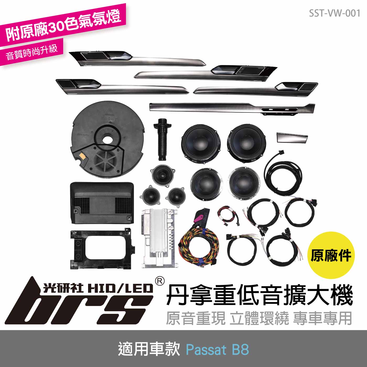 SST-VW-001 PASSAT B8 原廠DYNAUDIO 音響 丹拿 附原廠30色氣氛燈