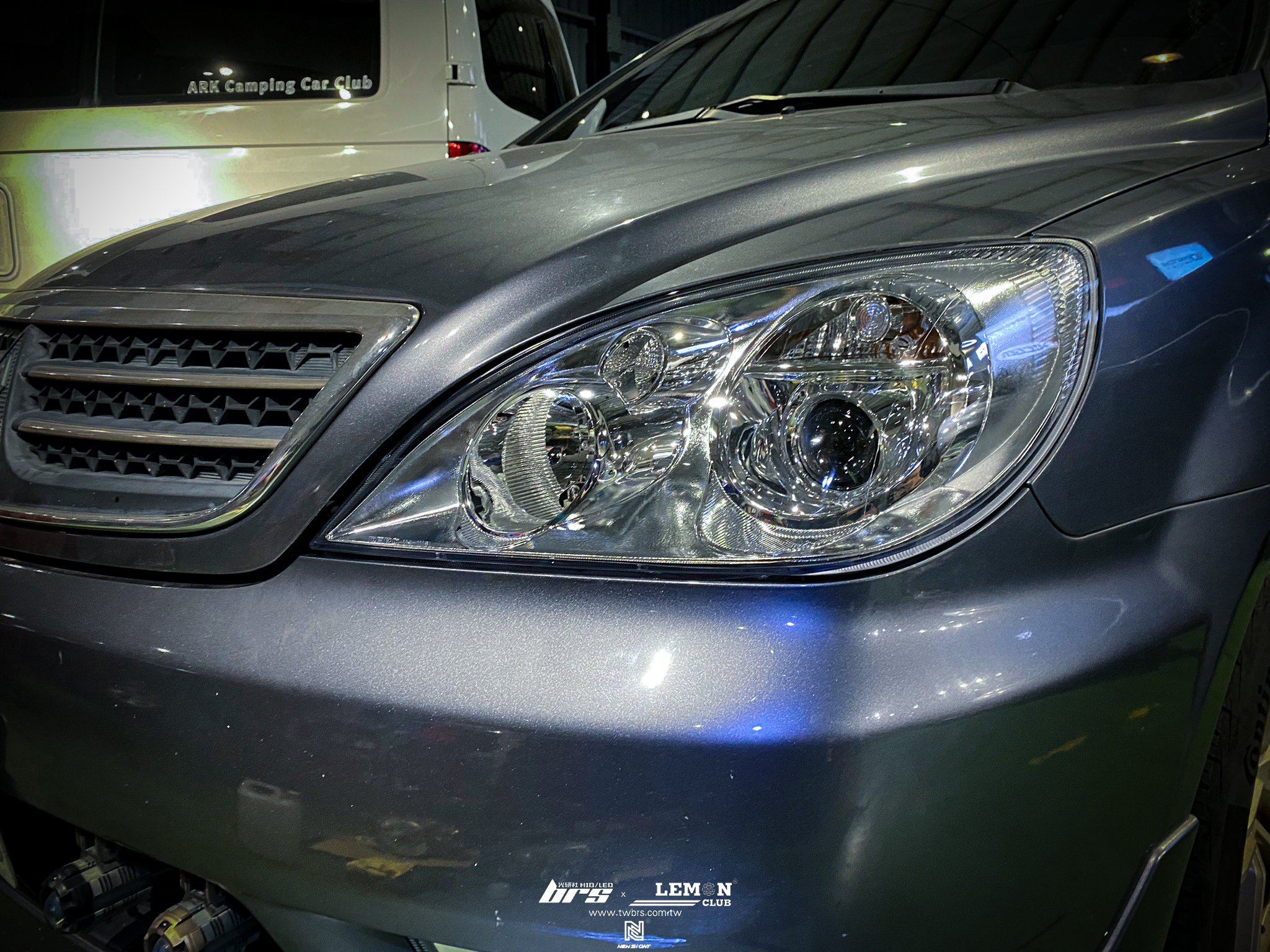 Mitsubishi Savrin 安裝 銀底款魚眼大燈總成