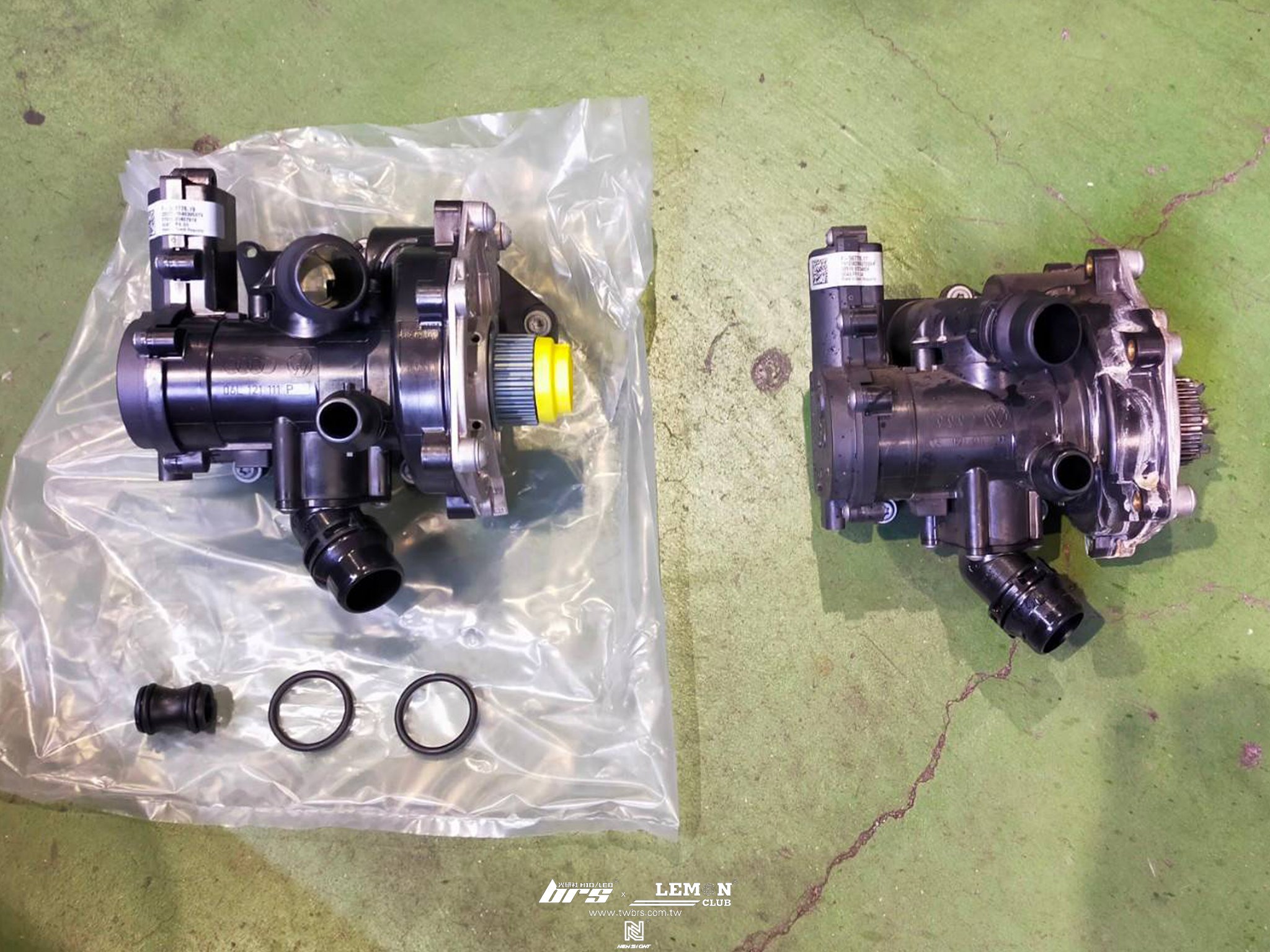 Volkswagen Golf 7 保養(萊茵機油5W30+原廠機油芯+原廠洩油螺絲)+節溫器總成+水泵浦