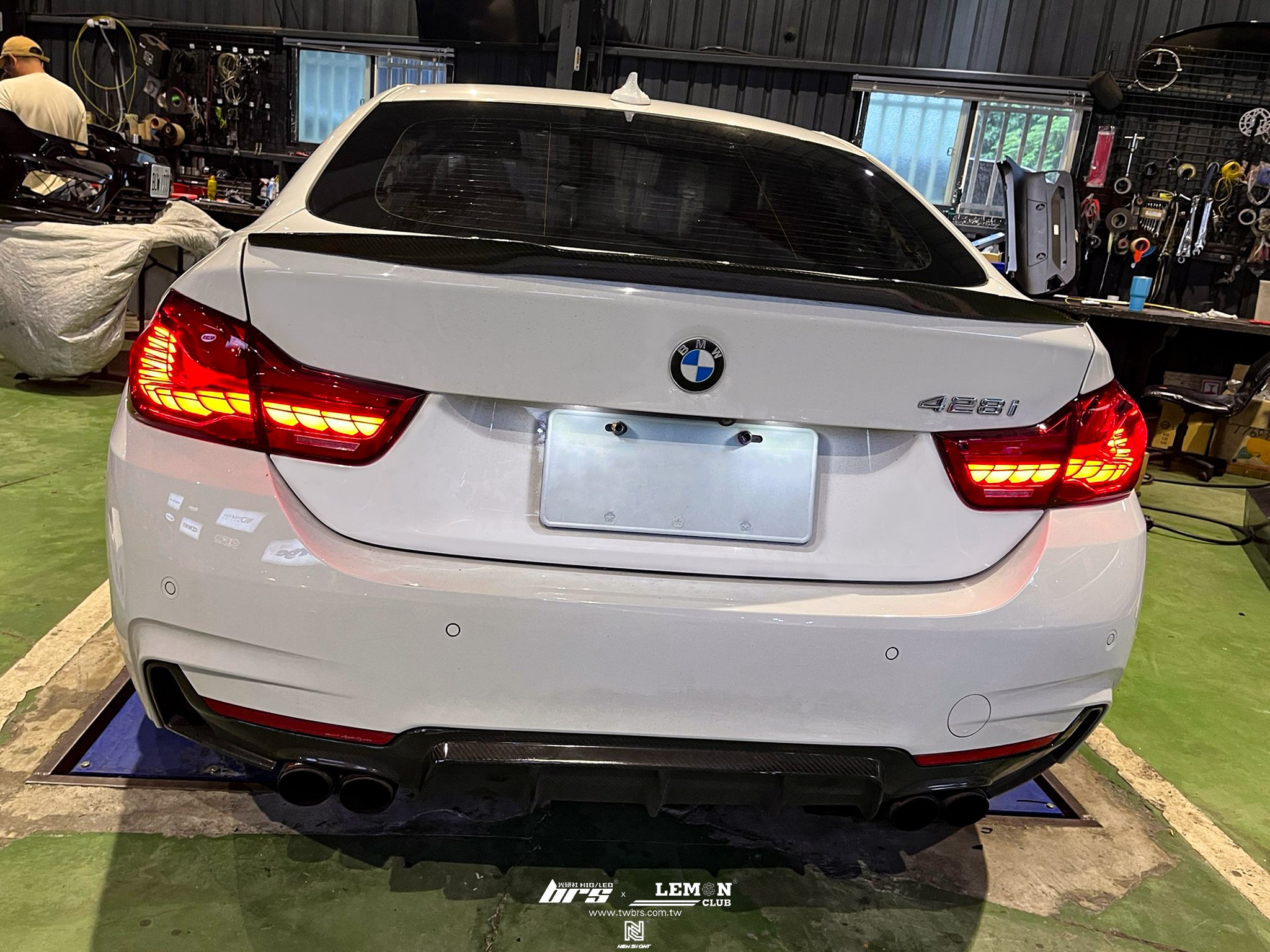 BMW 428 安裝 紅殼龍鱗流水尾燈+後視鏡流水方向燈