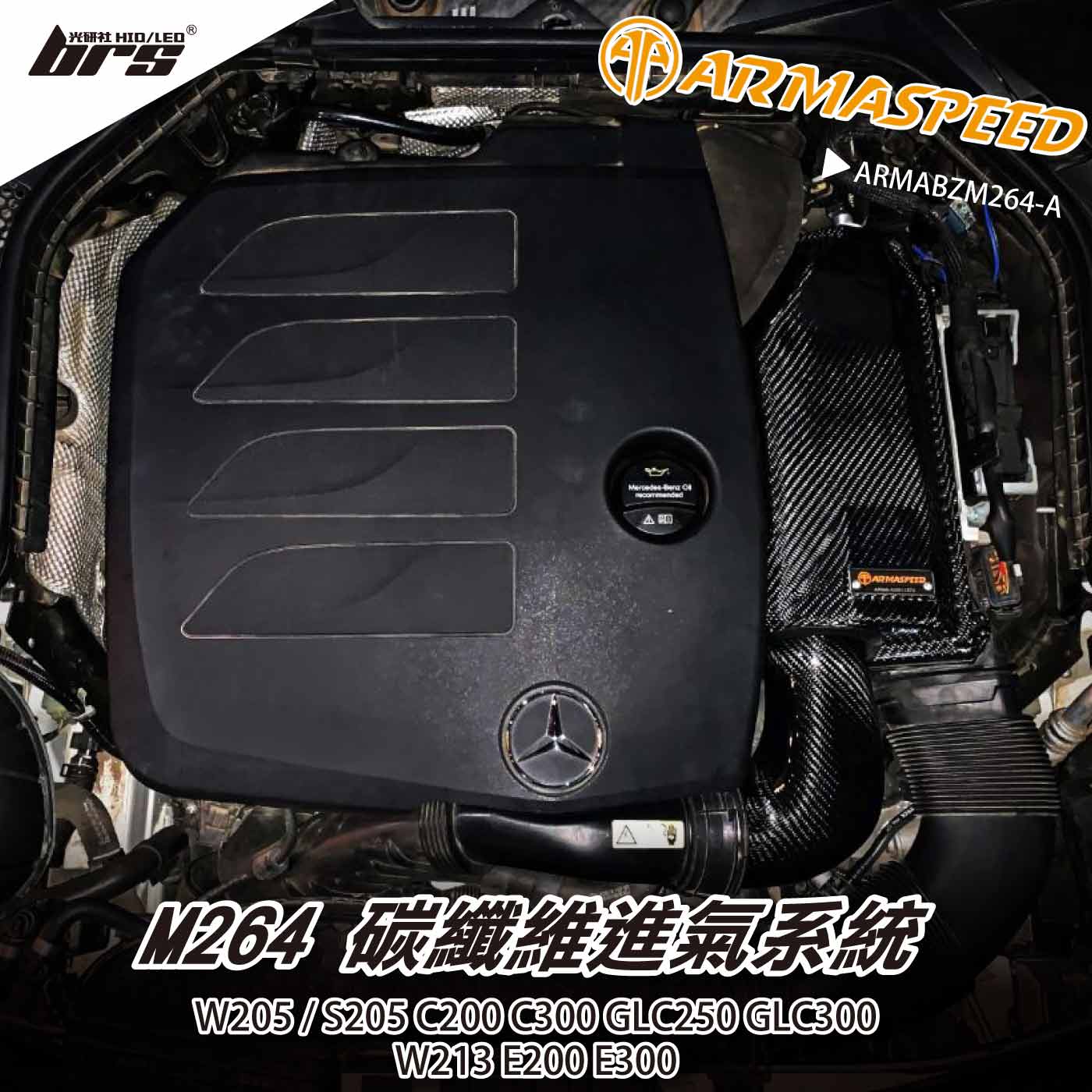 免運 免工資 ARMABZM264-A W205 C300 碳纖維進氣系統