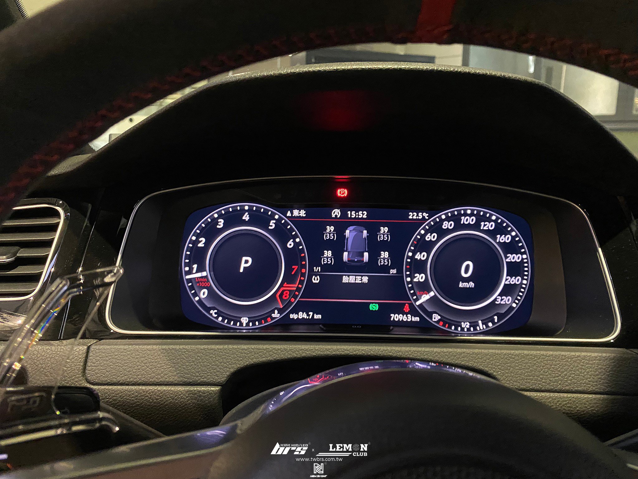 Volkswagen Golf 7.5 GTI 安裝 原廠直接式胎壓系統搭配ORO金屬黑氣嘴