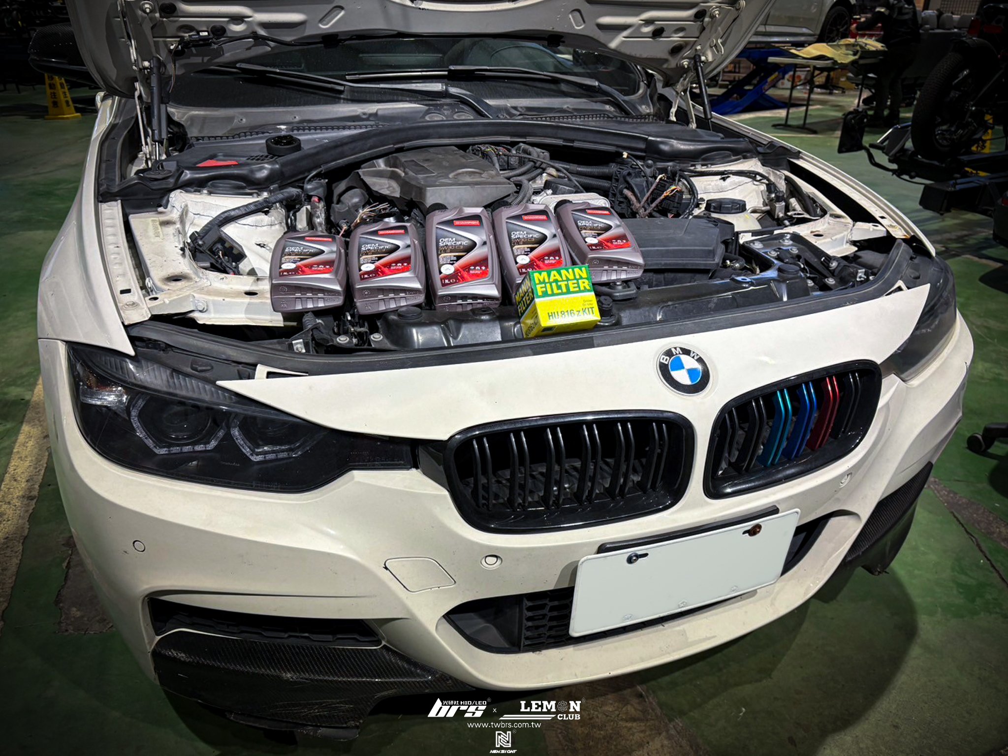 BMW F30 保養 下擺臂更換+Champion OEM Specific 5W30機油更換+MANN Filter 機油芯更換