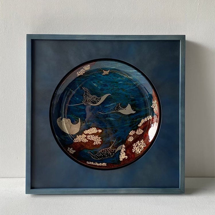 ｜漆藝Ø35漆盤｜#615+上板開洞+懸浮