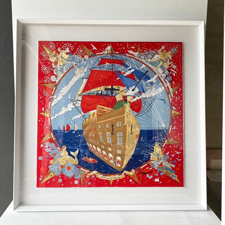 ｜Hermès愛馬仕90方巾｜#A62 懸浮