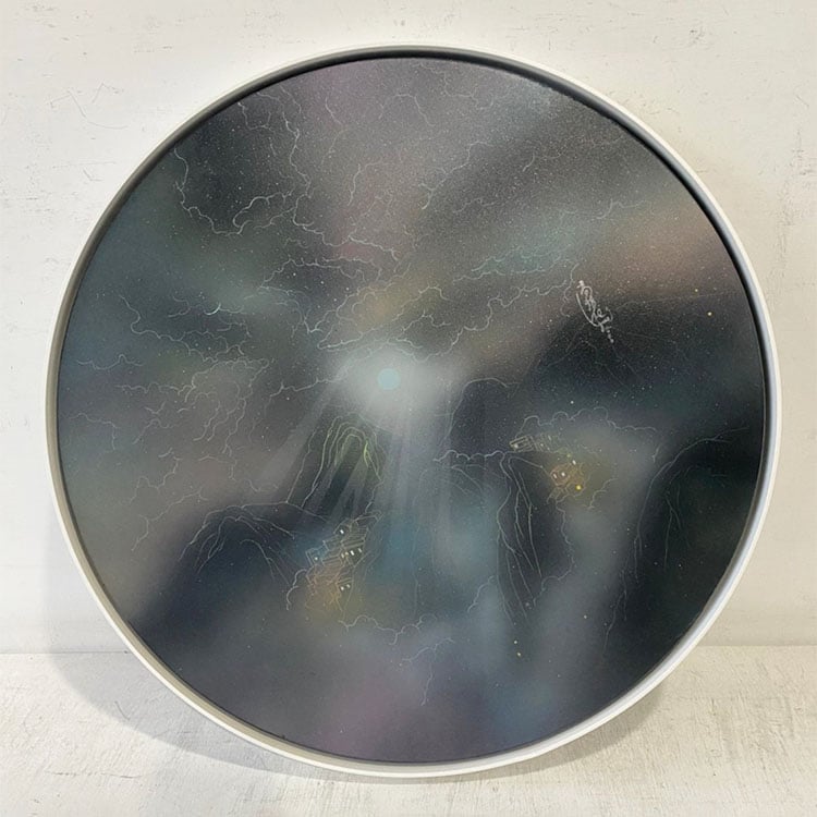 ｜膠彩｜#圓框 高3.5cm