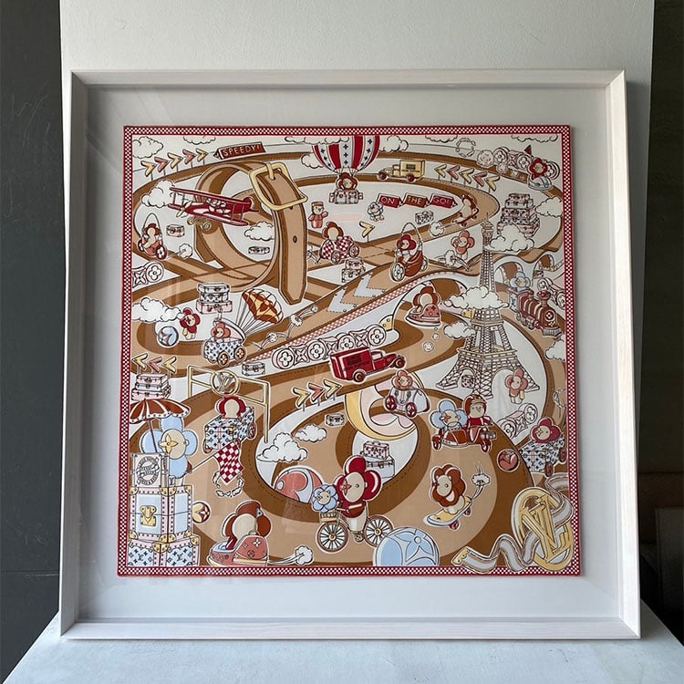 ｜Hermès愛馬仕90方巾｜#A62 懸浮