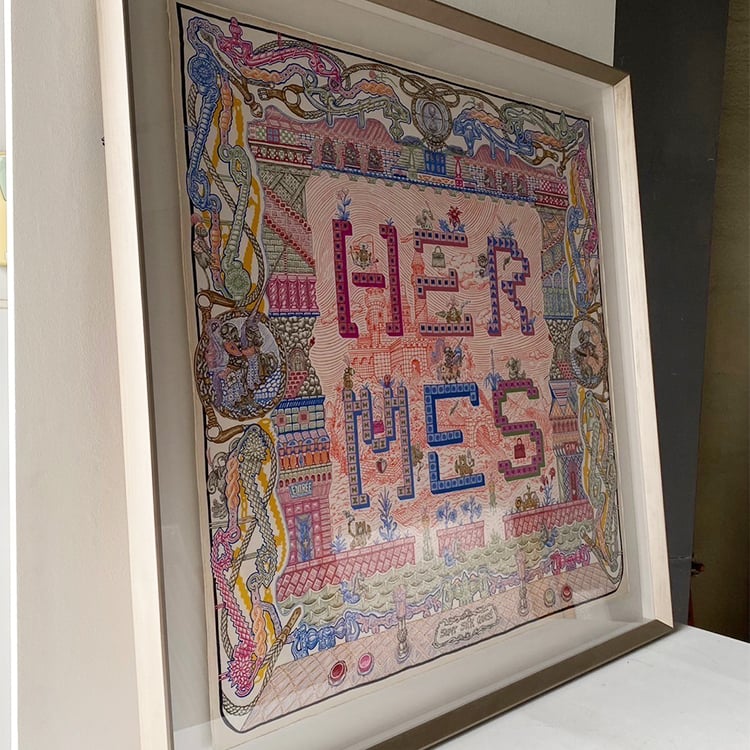 ｜Hermès愛馬仕90方巾｜#A62 懸浮