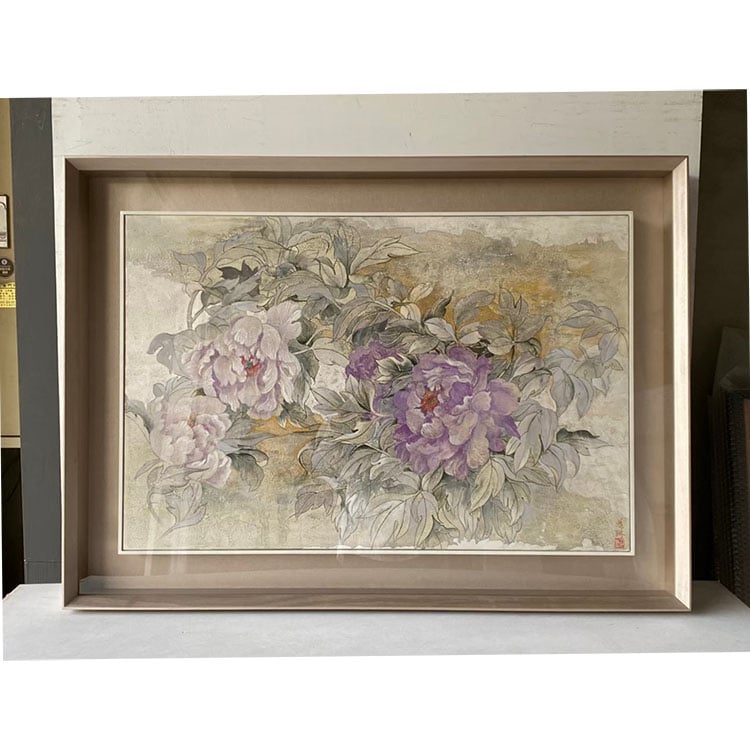 ｜膠彩｜#A92+細內框+壓克力(雙框)