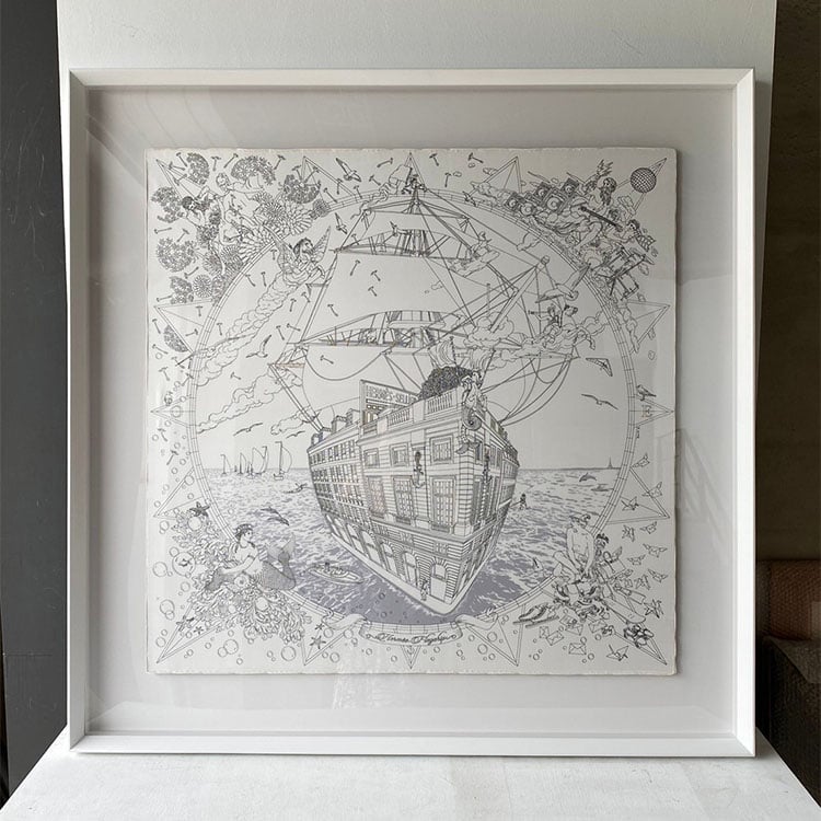 ｜Hermès愛馬仕90方巾｜#A62 懸浮