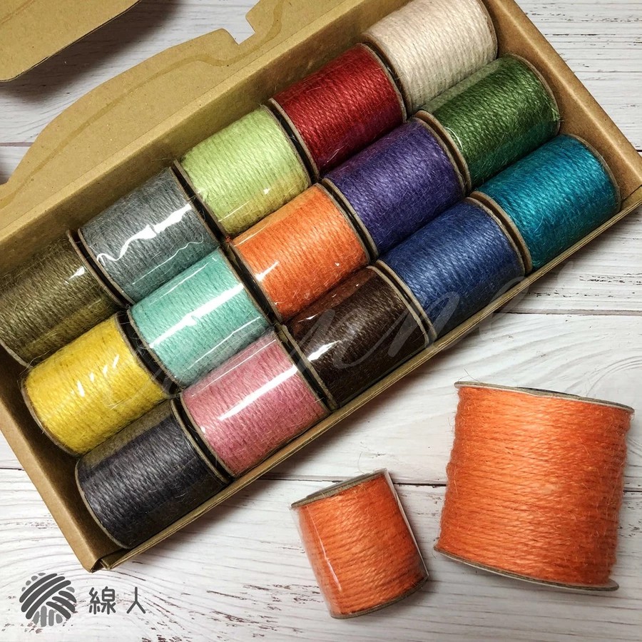 『線人』 麻繩 麻線 1.5mm 盒裝迷你款 天然黃麻 編織 鉤織