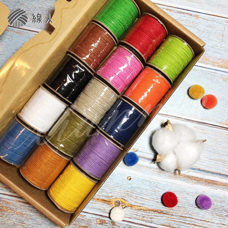 『線人』 棉繩 棉線 100%純棉 1.5mm 盒裝迷你款 編織 勾織