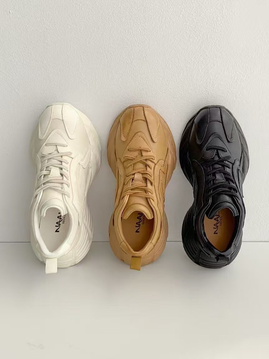 韓國 NAA 姍姍五公分羊皮老爹增高女運動鞋