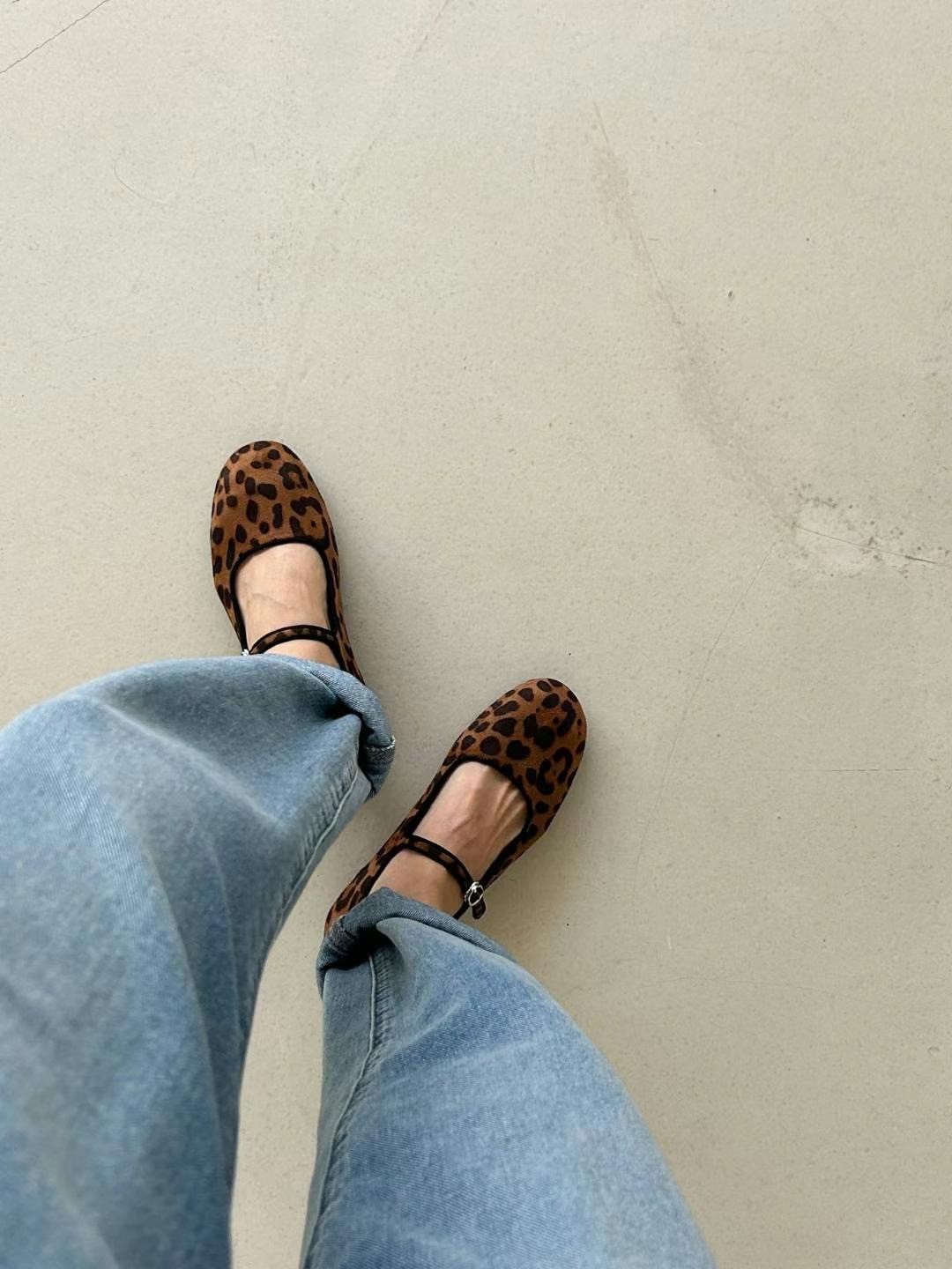 韓國ELF皮草低跟淑女百搭娃娃鞋