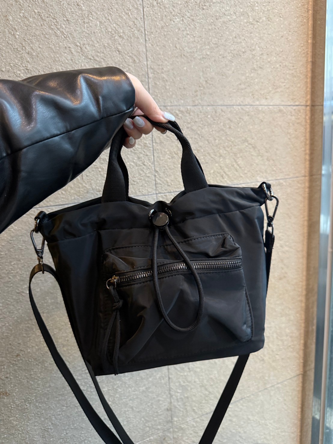 韓國爆款縮口尼龍手提側包