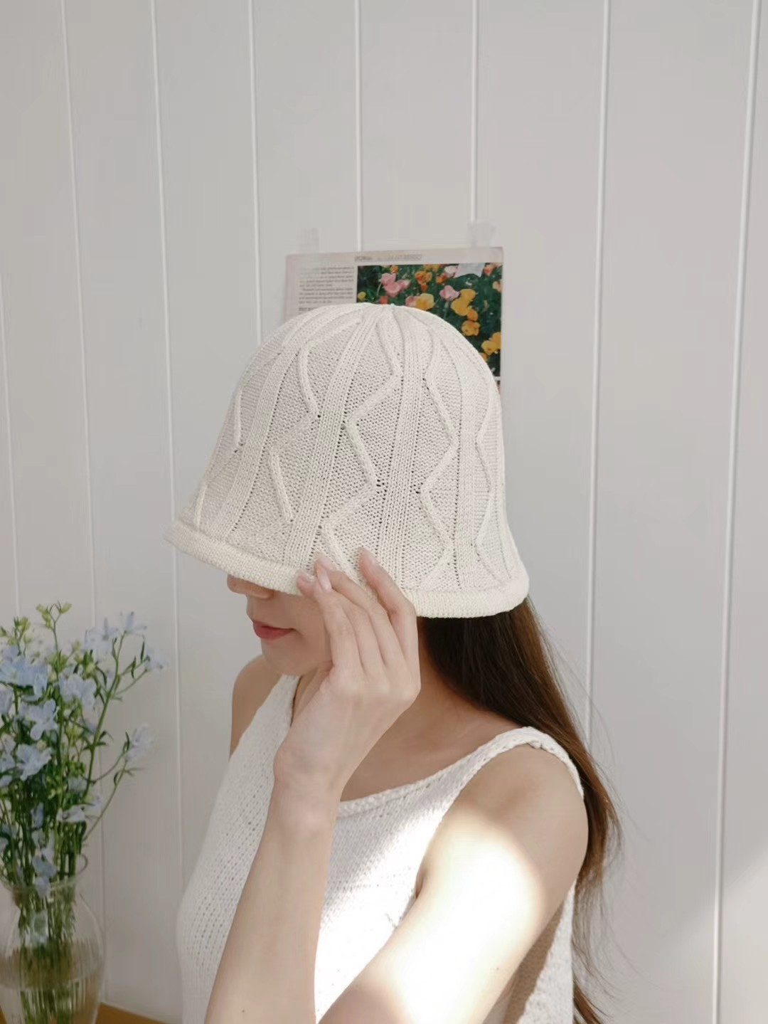 韓國 UNI 少見設計圖騰防曬盆帽夫帽