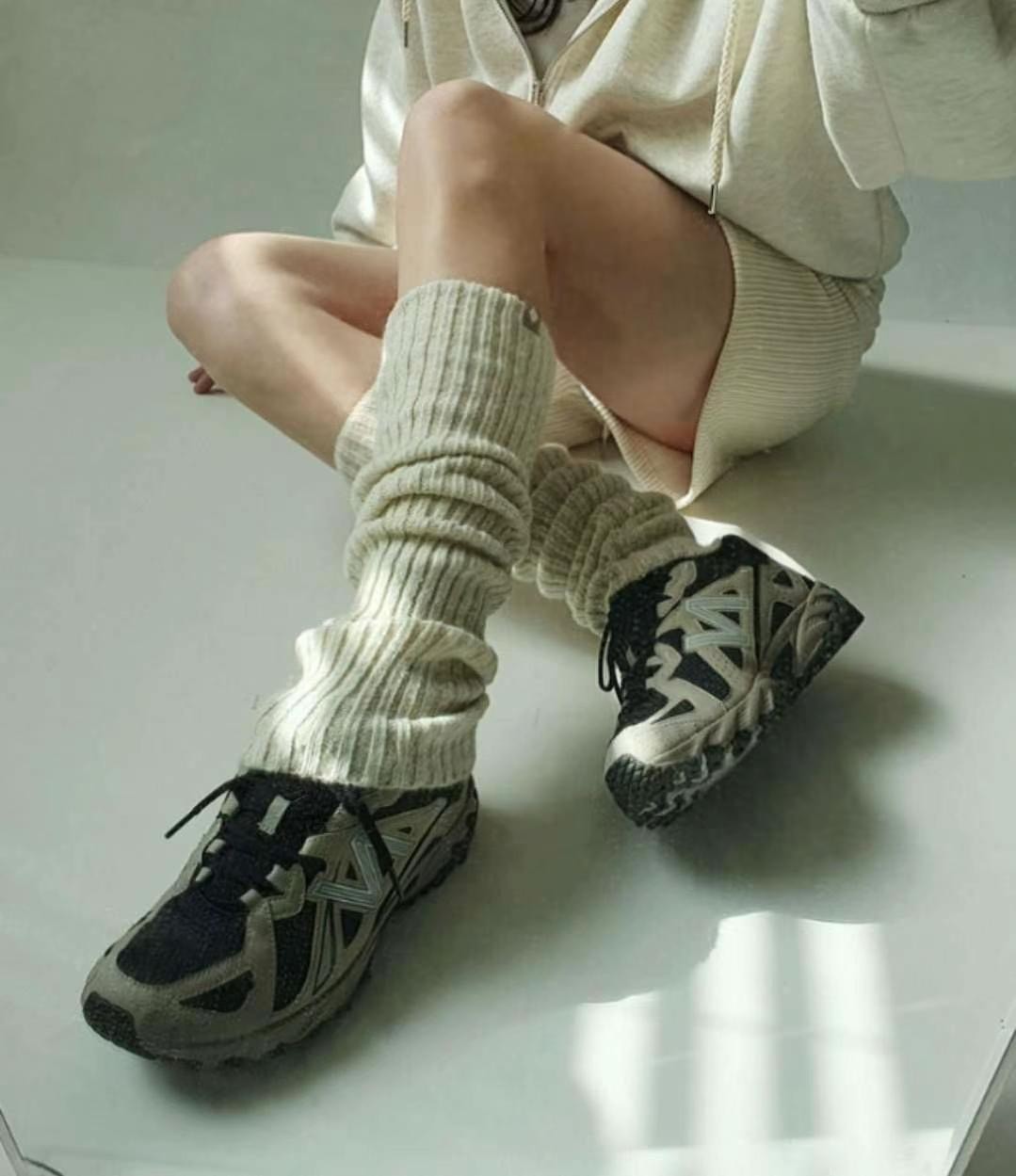 正韓針織兩用襪套&袖套(內含羊毛)