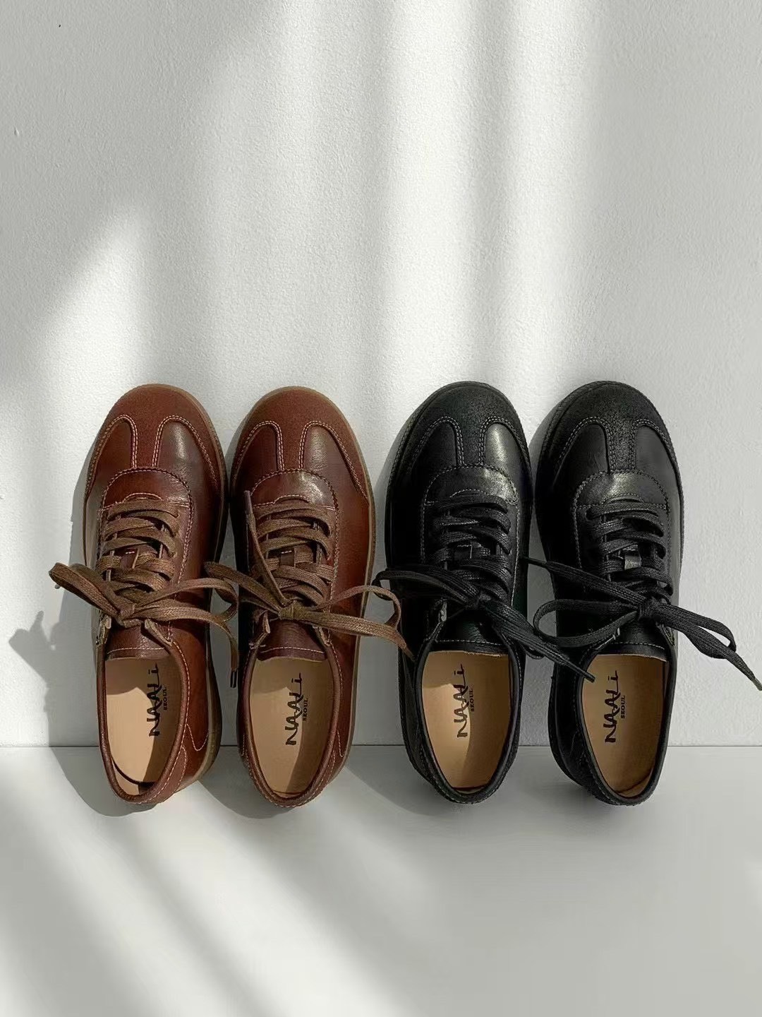 韓國 NAA 真皮類牛津德訓休閒女鞋